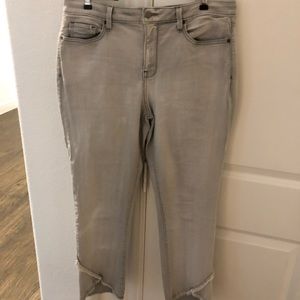 NYDJ • faded grey fringed • Sheri Slim • jeans